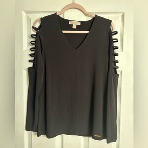 Michael Kors Black Cut-Out Sleeve Blouse